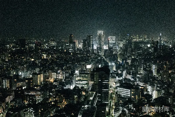 高清摄影 夜幕下的城市灯火