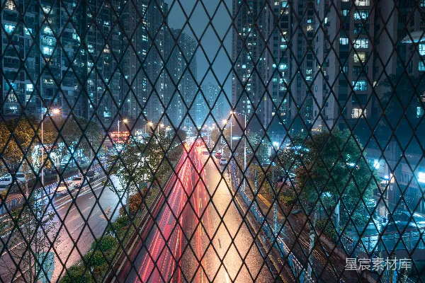 高清摄影 夜幕下的城市公路