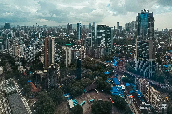 高清摄影 城市天际线俯瞰图