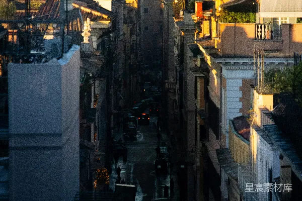 高清摄影 夕阳下的罗马街道