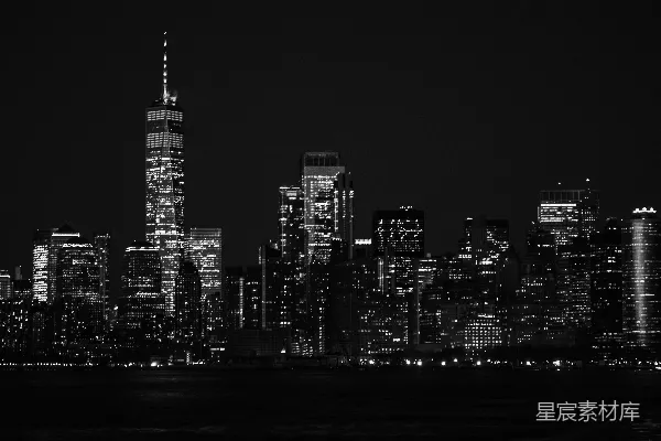 高清摄影 黑白色调的纽约夜景