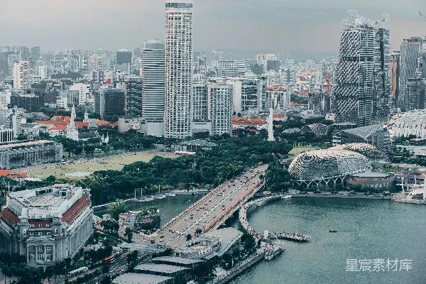高清摄影 新加坡天际线：城市与自然的和谐共存