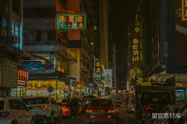 高清摄影 香港夜景霓虹灯招牌