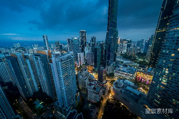 高清摄影 夜幕下的现代都市
