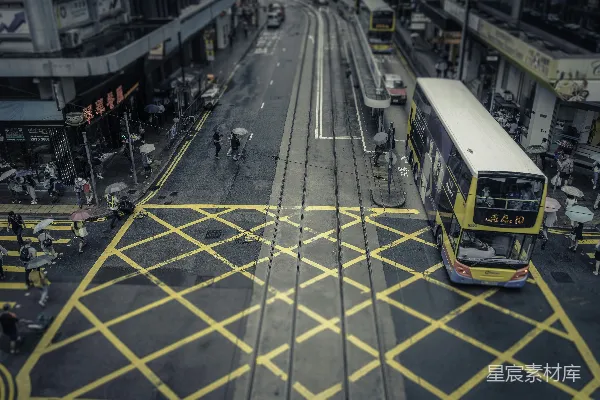 高清摄影 香港雨中的街头