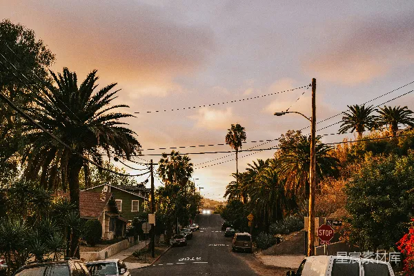 高清摄影 夕阳下的宁静街道