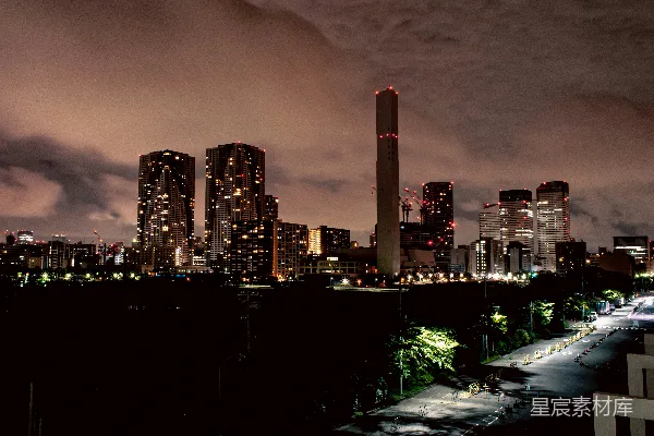 高清摄影 都市夜景：灯火璀璨的高楼