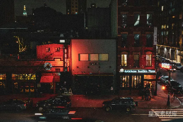 高清摄影 夜晚霓虹下的城市街景
