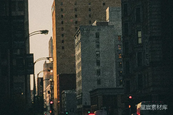 高清摄影 黄昏中的城市街道