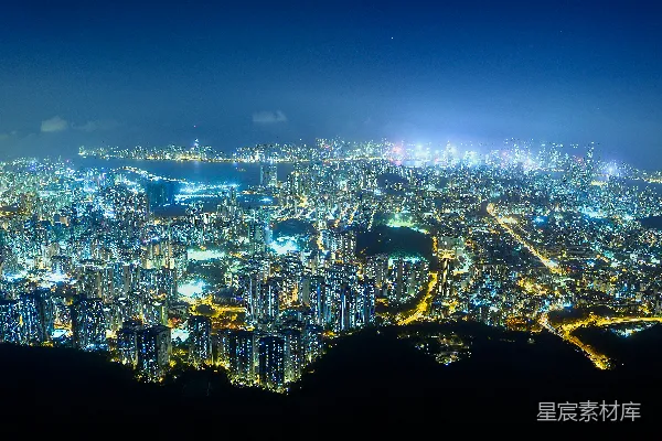 高清摄影 夜幕下的繁华都市