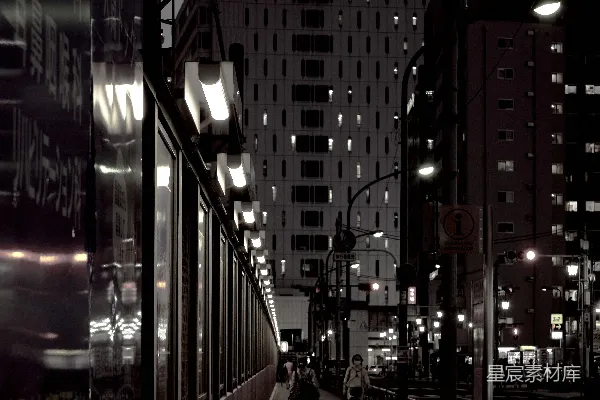 高清摄影 夜幕下的城市街景