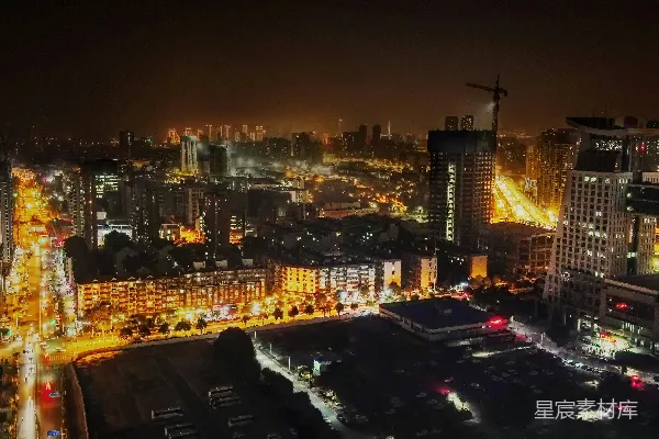 高清摄影 璀璨夜景：城市的灯光与建筑