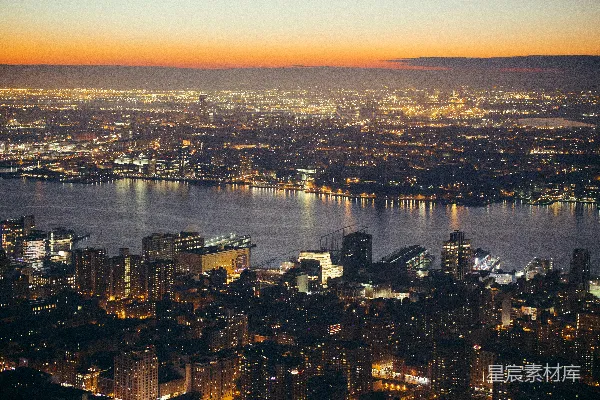 高清摄影 黄昏时的城市全景