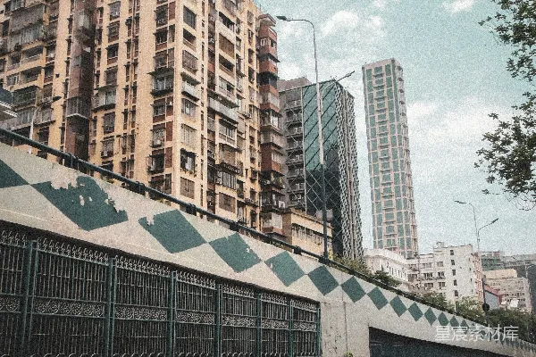 高清摄影 城市的边缘与高楼大厦