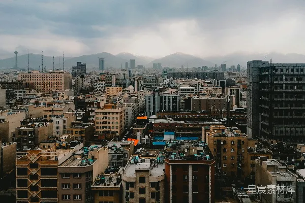 高清摄影 云层下的城市全景