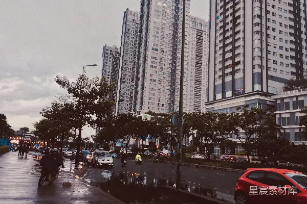 高清摄影 雨后城市街景