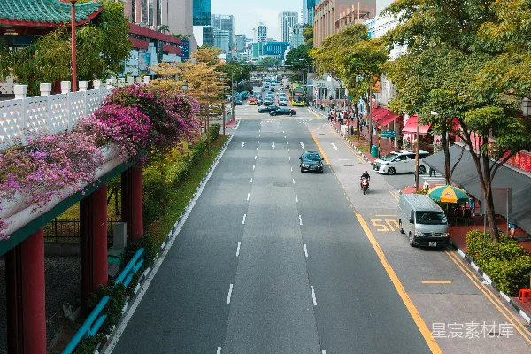 高清摄影 繁华都市中的宁静街道
