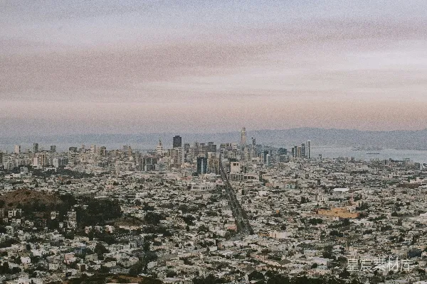 高清摄影 日落时分的旧金山全景