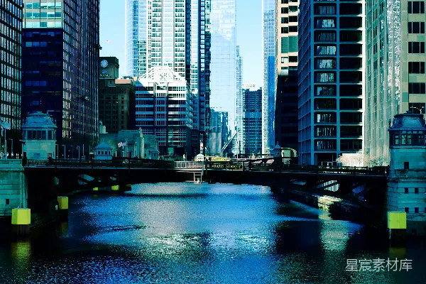 高清摄影 都市河畔的现代风景