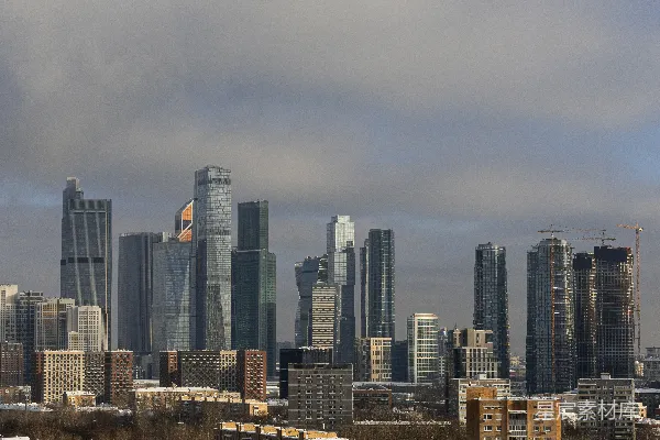 高清摄影 城市天际线雪景