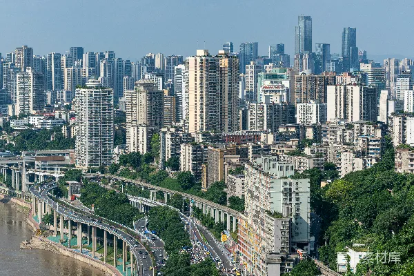 高清摄影 城市天际线与河流景观