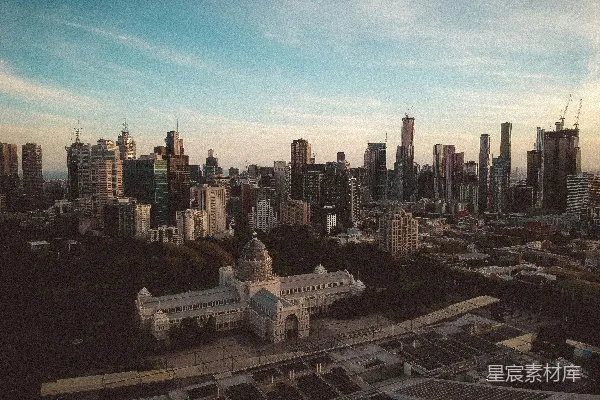 高清摄影 黄昏时分的城市天际线