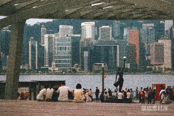 高清摄影 香港维港边的休闲时光