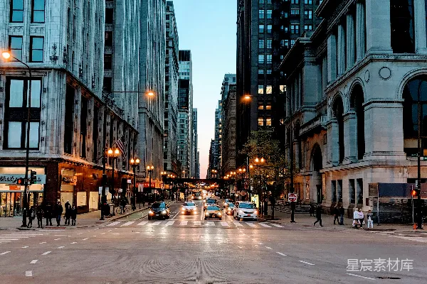 高清摄影 都市黄昏的街景