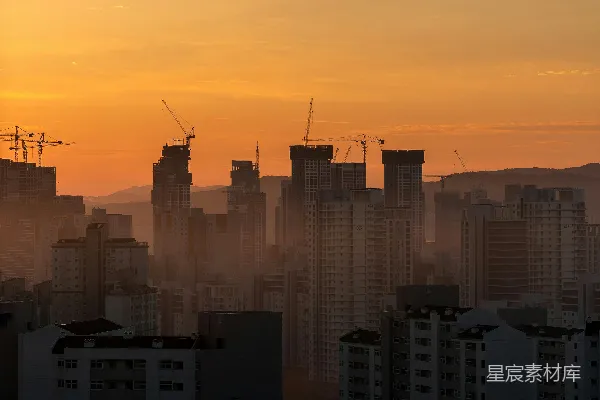 高清摄影 城市日落剪影