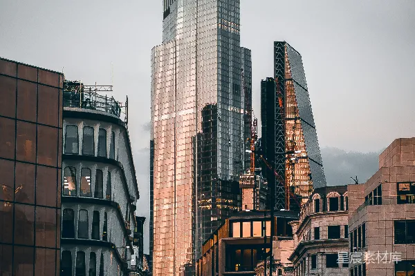 高清摄影 都市夜景下的摩天大楼