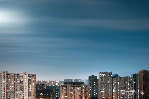 高清摄影 夜幕下的城市剪影