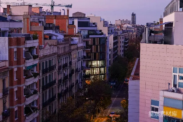 高清摄影 城市黄昏的街景