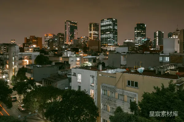 高清摄影 夜幕下的城市景观