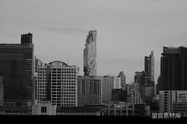 高清摄影 城市剪影：摩天大楼的黑白世界