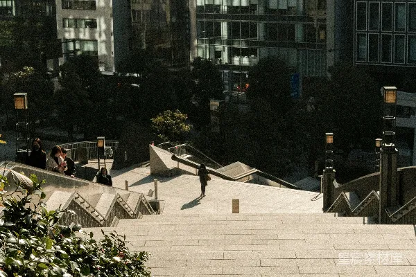 高清摄影 城市中的阶梯与光影