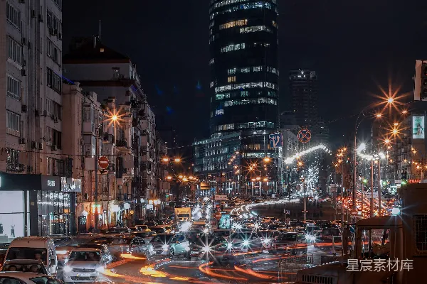 高清摄影 夜晚的城市喧嚣