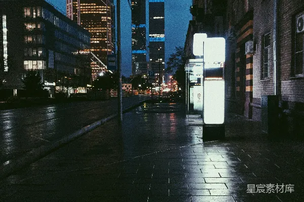 高清摄影 夜幕下的城市街道