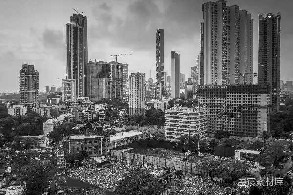 高清摄影 城市对比：现代化与贫困