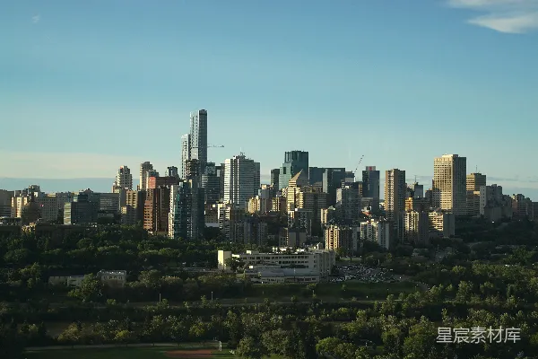 高清摄影 城市天际线与自然景观