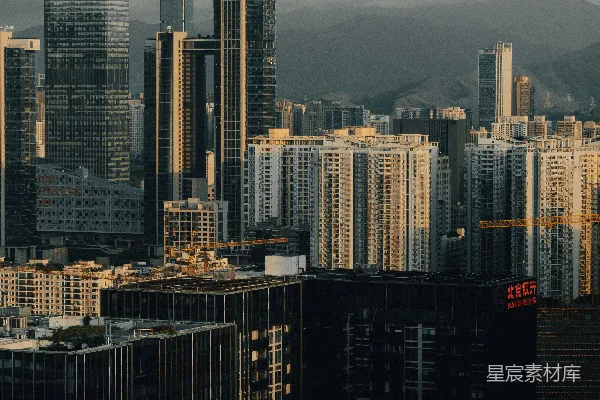 高清摄影 夕阳下的摩天大楼