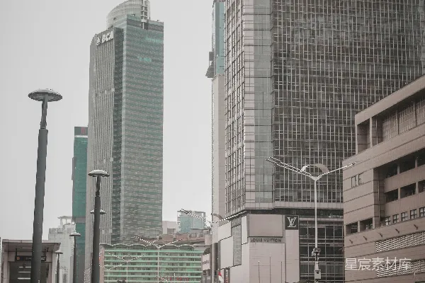 高清摄影 雨中的城市街景