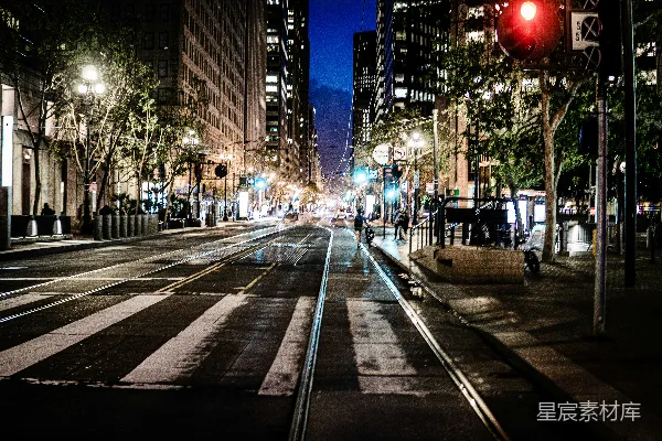 高清摄影 夜晚城市的街景