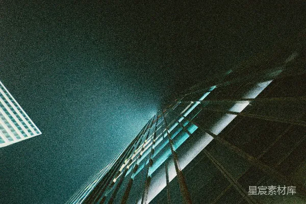 高清摄影 现代城市夜景：摩天大楼剪影