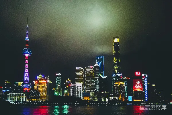 高清摄影 上海夜景：灯光下的都市