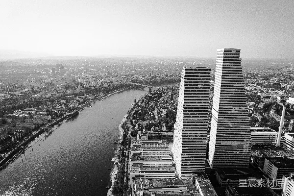 高清摄影 黑白城市全景