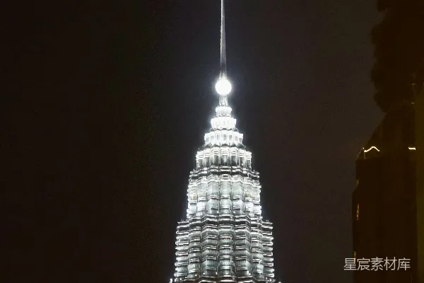 高清摄影 夜幕下的双子塔