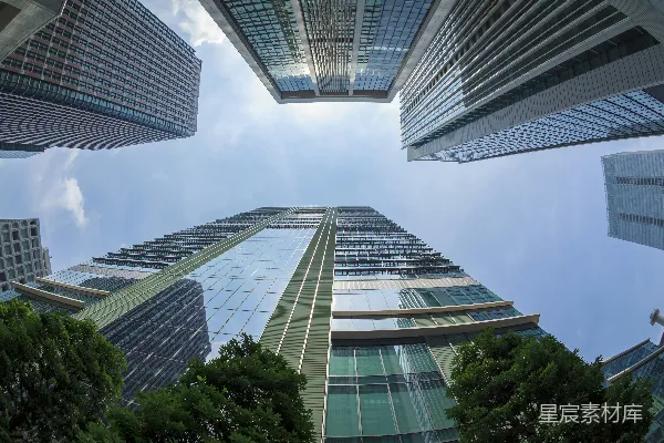 高清摄影 仰望摩天大楼的现代都市风景