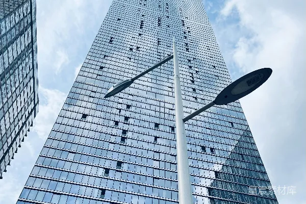 高清摄影 高楼大厦与路灯