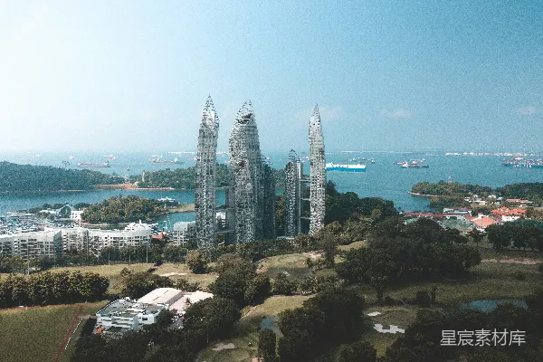 高清摄影 新加坡滨海湾金沙酒店俯瞰