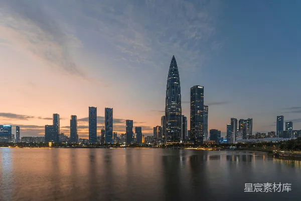 高清摄影 深圳湾畔的天际线